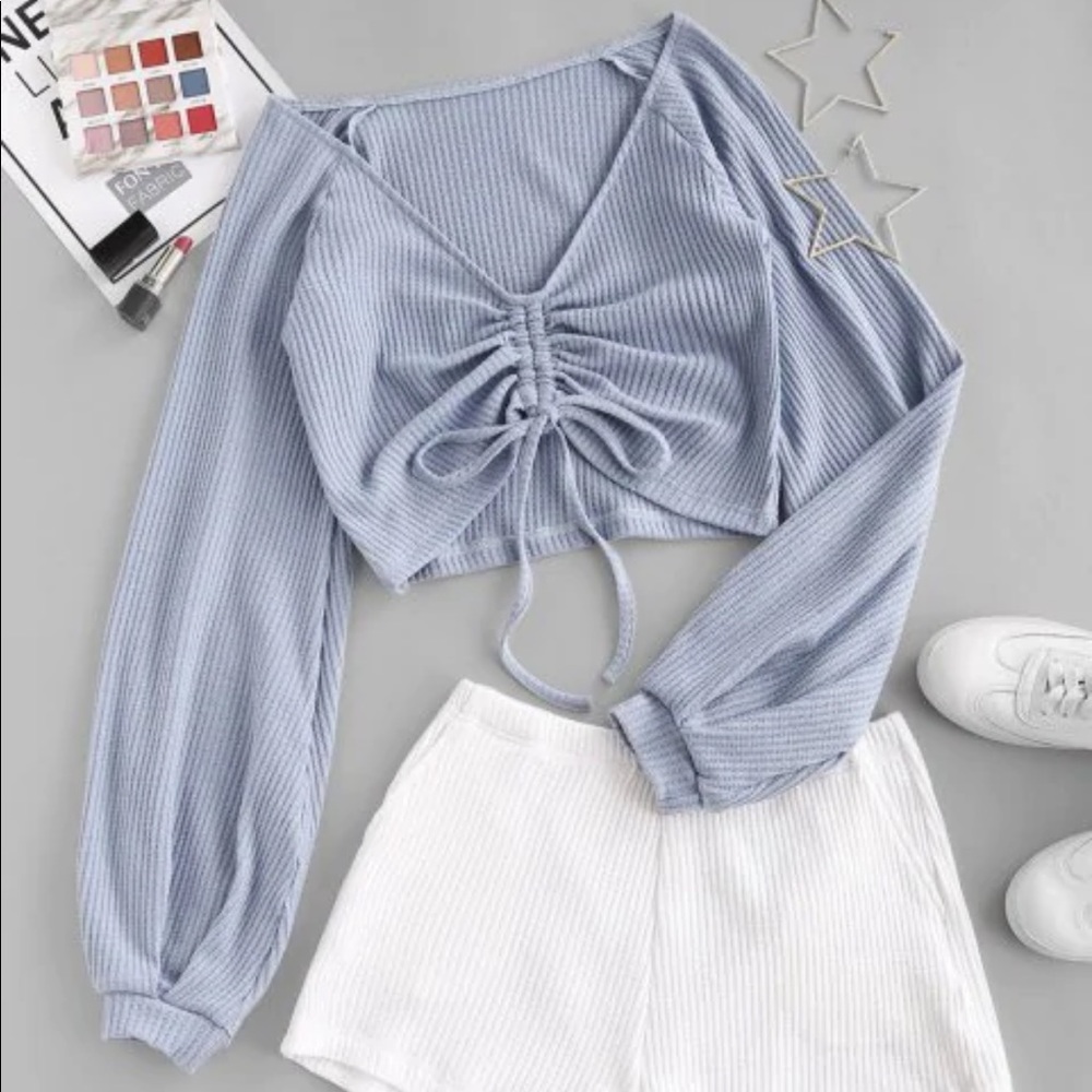 ZAFUL balloon sleeve sweater
